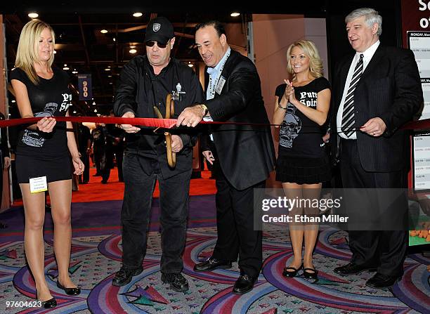 Actor Dan Aykroyd , Nightclub & Bar Media Group and Questex Media Group President Jon Taffer and Questex CEO Kerry Gumas appear during a...