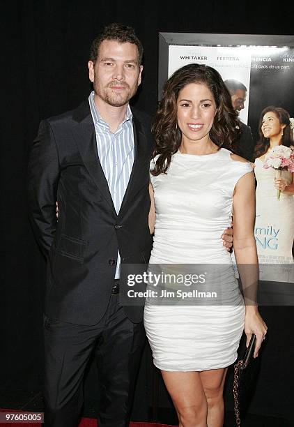 Noah Lebenzon and Actress Ana Ortiz attend the premiere of "Our Family Wedding at AMC Loews Lincoln Square 13 theater on March 9, 2010 in New York...