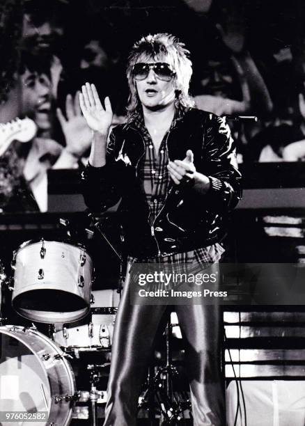 Rod Stewart in concert circa 1978 in New York.