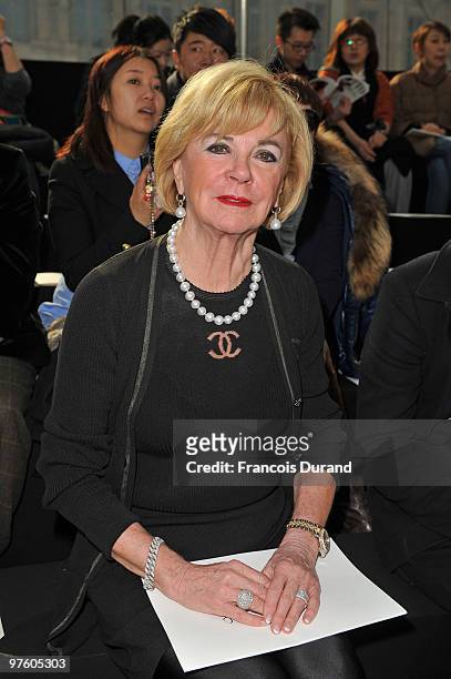 Bertelsmann Chairwoman Liz Mohn attends the Louis Vuitton Ready to Wear show as part of the Paris Womenswear Fashion Week Fall/Winter 2011 at Cour...