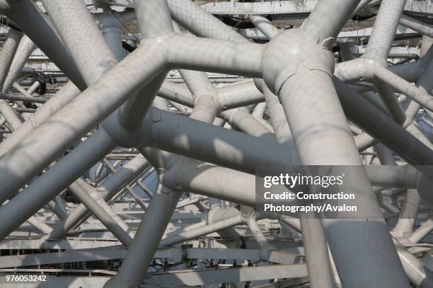 Olympic Aquatic Centre during construction Beijing China, Beijing.