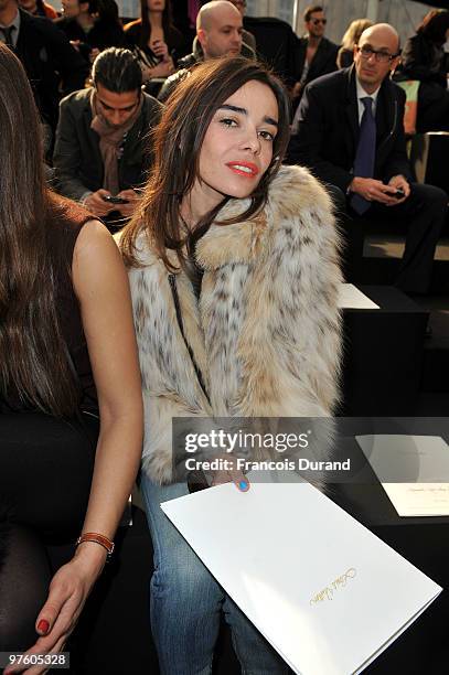 Elodie Bouchez attends the Louis Vuitton Ready to Wear show as part of the Paris Womenswear Fashion Week Fall/Winter 2011 at Cour Carree du Louvre on...