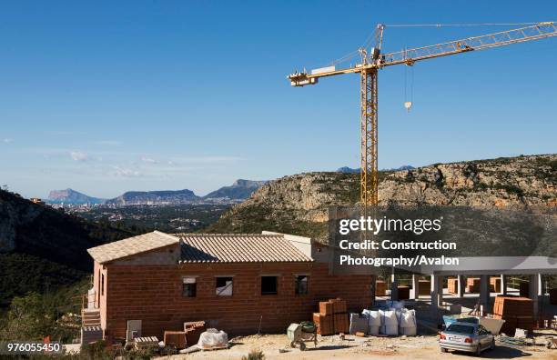 Construction at the coast of Moraira, Cumbre del Sol, Spain.