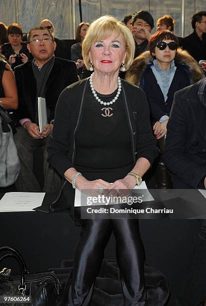 Bertelsmann Chairwoman Liz Mohn attends the Louis Vuitton Ready to Wear show as part of the Paris Womenswear Fashion Week Fall/Winter 2011 at Cour...