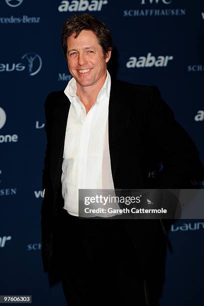 Actor Hugh Grant arrives at the Laureus World Sports Awards 2010 at Emirates Palace Hotel on March 10, 2010 in Abu Dhabi, United Arab Emirates.