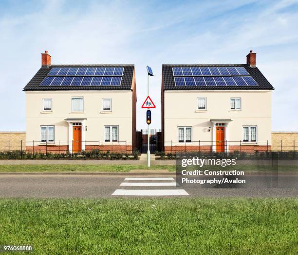 Detached eco-houses in eco-town .