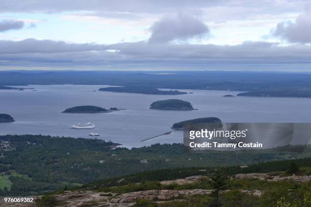 view from cadillac mountain bar harbor, maine - tammy bar stock pictures, royalty-free photos & images