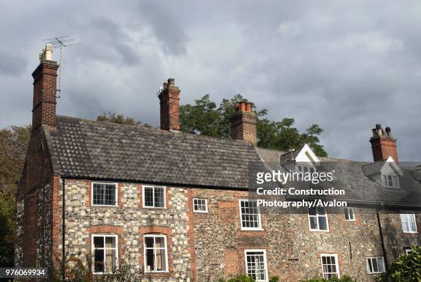 Stone built cottages, Norwich, UK.