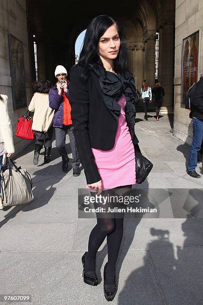 Leigh Lezark leaves the Louis Vuitton Ready to Wear show as part of the Paris Womenswear Fashion Week Fall/Winter 2011 at Cour Carree du Louvre on...
