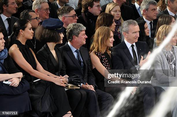 Bing Bing Fan, Yves Carcelle, Natalia Vodianova, Bernard Arnault and Helene Arnault attend the Louis Vuitton Ready to Wear show as part of the Paris...