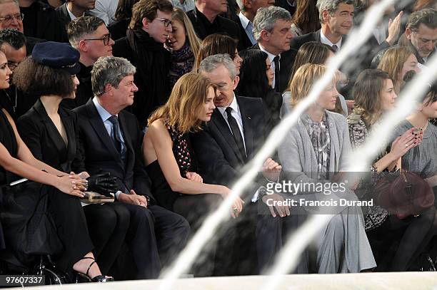 Bing Bing Fan, Yves Carcelle, Natalia Vodianova, Bernard Arnault and Helene Arnault attend the Louis Vuitton Ready to Wear show as part of the Paris...