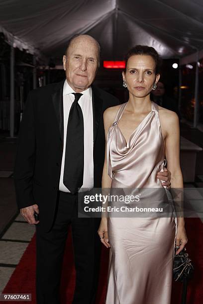 Robert Duvall and Luciana Pedraza at 20th Century Fox - Fox Searchlight Pictures Oscar Party on March 07, 2010 at Boulevard 3 in Hollywood,...