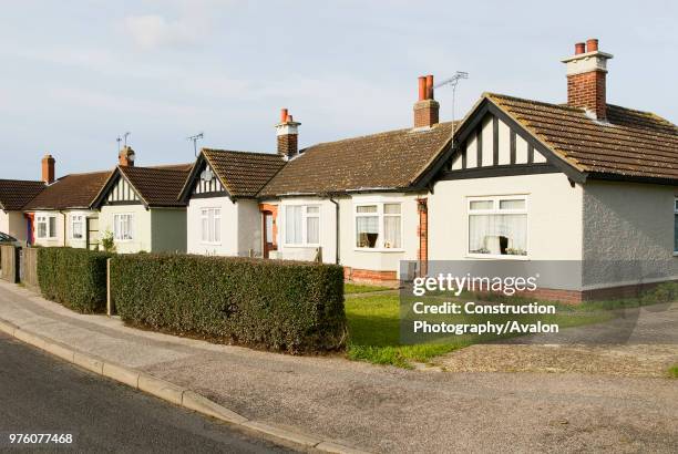 Mock tudor semi detached bungalow, Ipswich, Suffolk, UK.