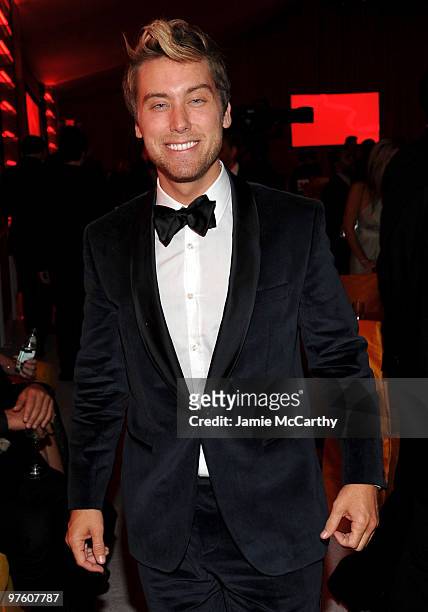 Lance Bass attends the 18th Annual Elton John AIDS Foundation Oscar party held at Pacific Design Center on March 7, 2010 in West Hollywood,...