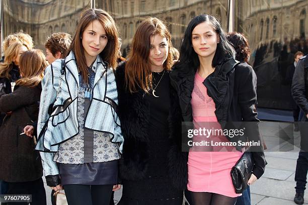 Caroline Sieber, Julia Restoin-Roitfeld and Leigh Lezark arrive at the Louis Vuitton Ready to Wear show as part of the Paris Womenswear Fashion Week...