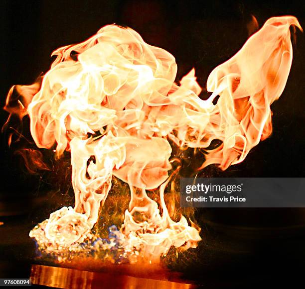 fire monster - teppanyaki stock pictures, royalty-free photos & images