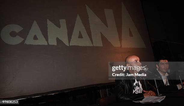 Germiniano Pineda, executive producer of Canana films and Fernando Montes de Oca, Marketing Coordinator of Canana and Tangente during the...