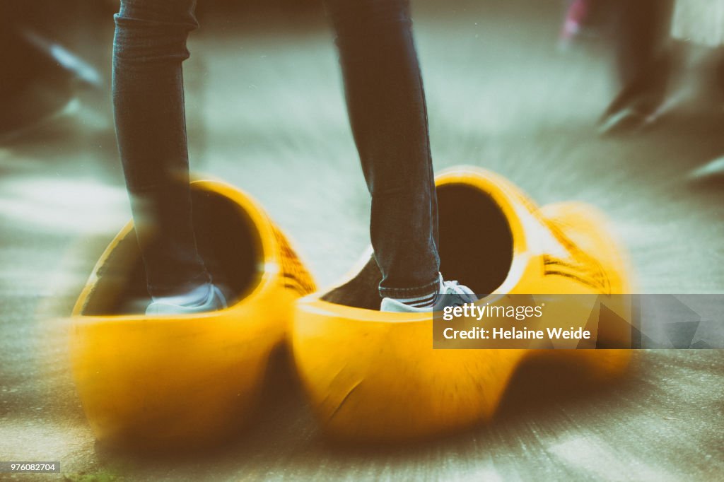 Tourist in Dutch clogs