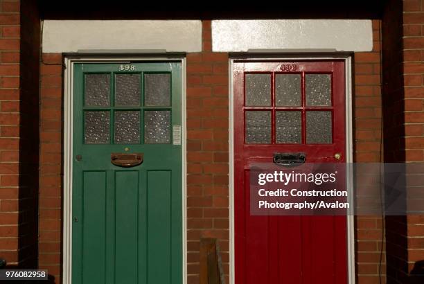 Edwardian style front doors, Ipswich, UK.