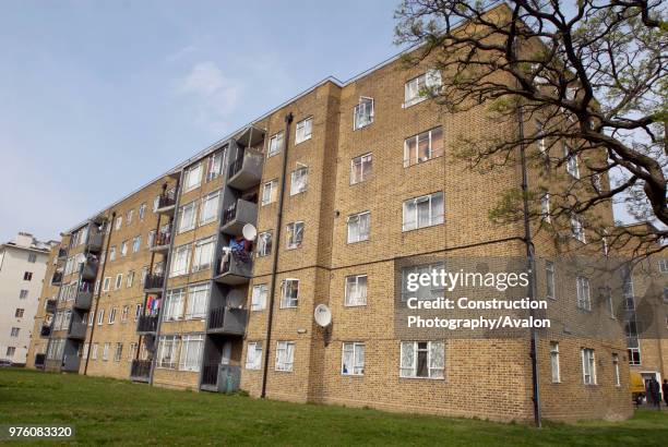 Council estate housing in Clapham, Southwest London, United Kingdom.