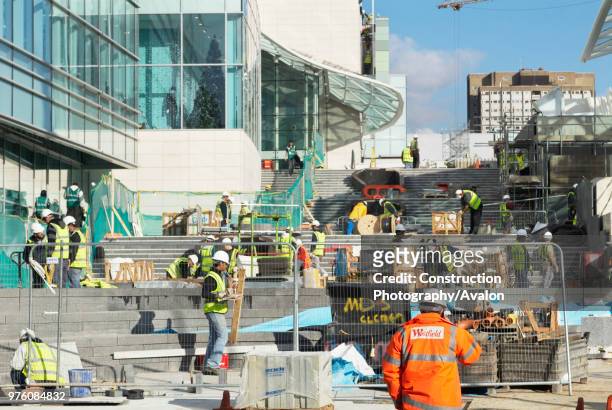 Construction workers at Westfield London Shopping Centre, Shepherds Bush, London UK, 24th October 2008.