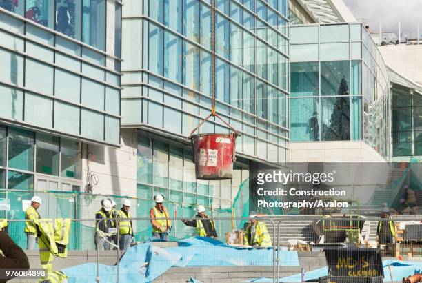 Construction workers at Westfield London Shopping Centre, Shepherds Bush, London UK, 24th October 2008.