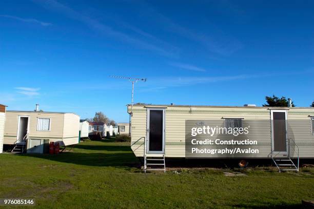 Caravan park, Norfolk, England, UK.