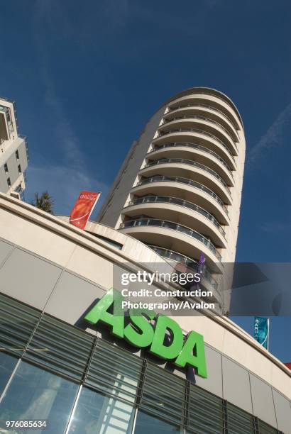 Asda store and housing developments, Romford, UK.