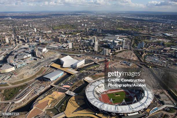 Aerial view of London 2012 Olympic Park Images taken in November 2011.