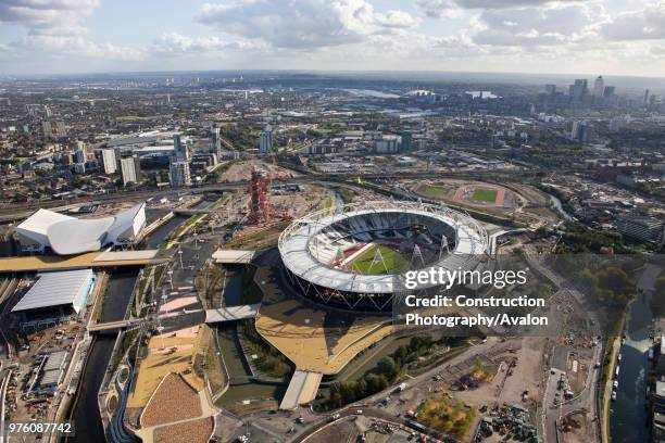 Aerial view of London 2012 Olympic Park Images taken in November 2011.