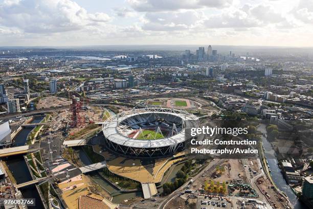 Aerial view of London 2012 Olympic Park Images taken in November 2011.