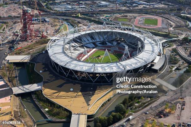 Aerial view of London 2012 Olympic Park Images taken in November 2011.