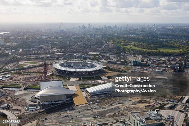 Aerial view of London 2012 Olympic Park Images taken in November 2011.