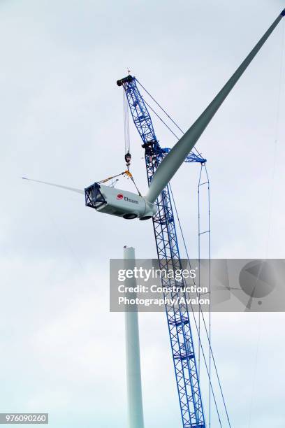 The Sea Energy lifting the Second Nacelle into place, at the Kentish flats windfarm Whitstable Kent.