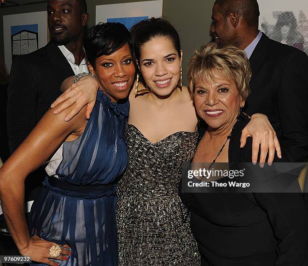 Regina King, America Ferrera, and Lupe Ontiveros attend the after party for the premiere of "Our Family Wedding on March 9, 2010 in New York City.