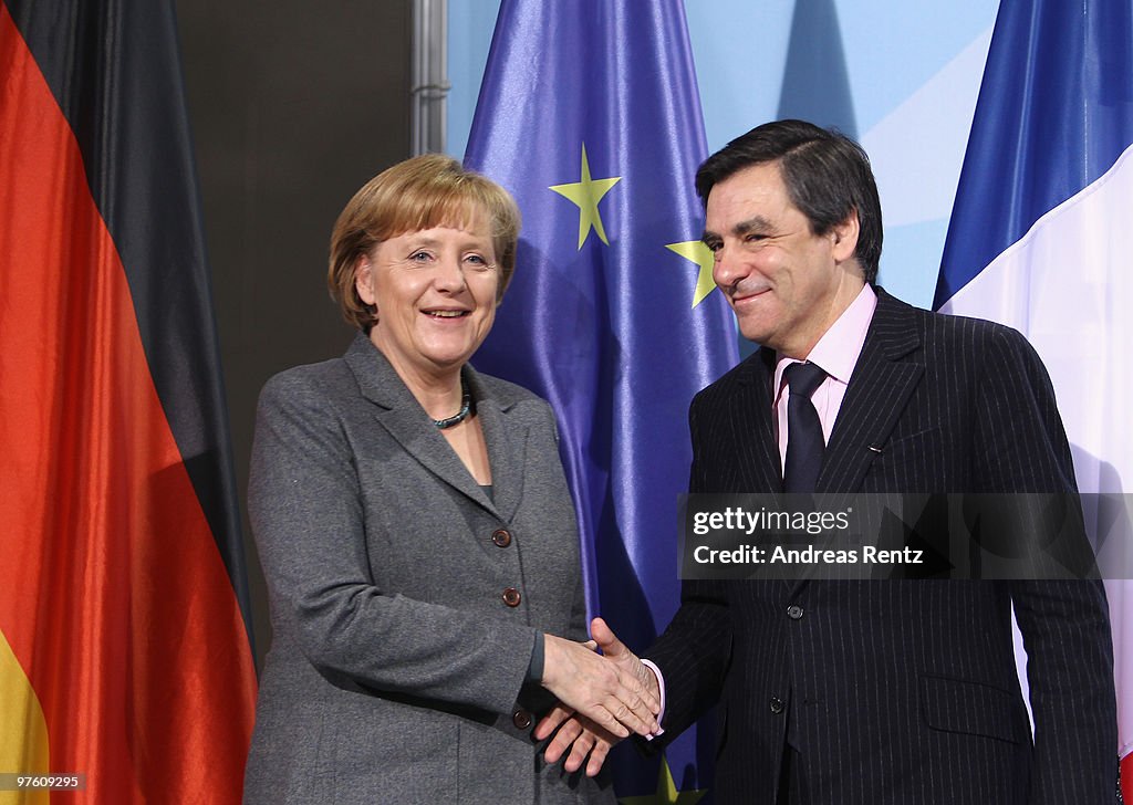 Merkel Meets With French Prime Minister Fillon