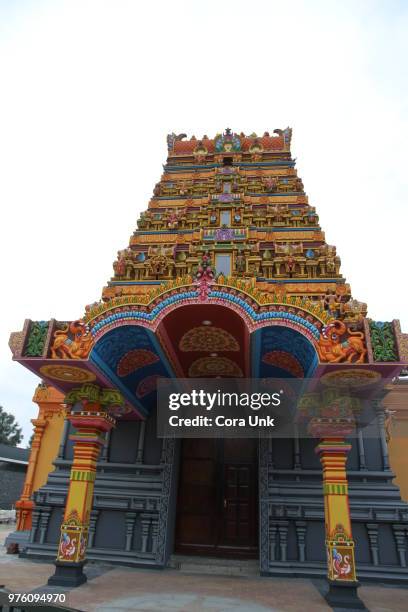 raja gopuram, ganesh temple in den helder - den helder stock pictures, royalty-free photos & images