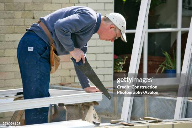 Step by step construction of a conservatory.