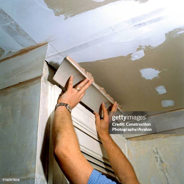 Coving with Precast plaster cornices.