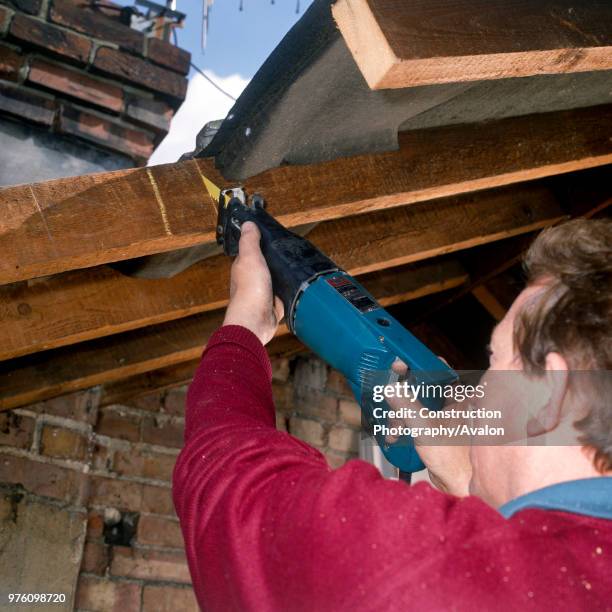 Loft conversion Installing a new roof window.