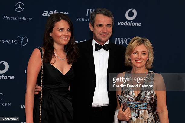 Lucy Hansen, former footballer Alan Hansen and his wife Janet Hansen arrives at the Laureus World Sports Awards 2010 at Emirates Palace Hotel on...