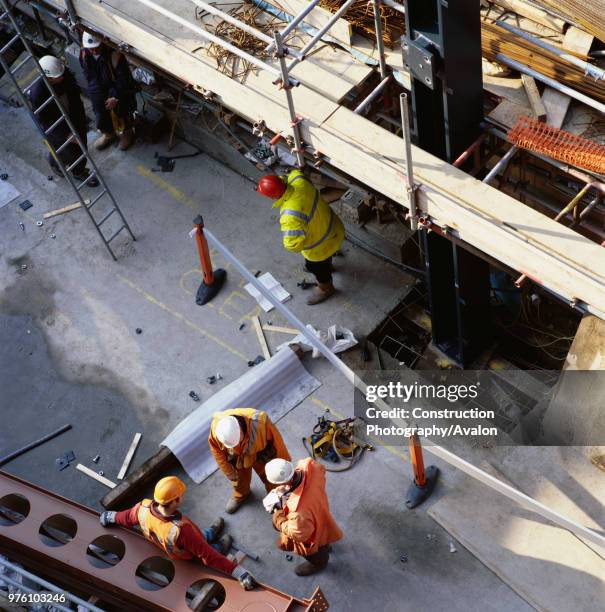 Construction of Premier Place by Bennetts Associates, now the HQ of Royal Bank of Scotland, City of London, UK.