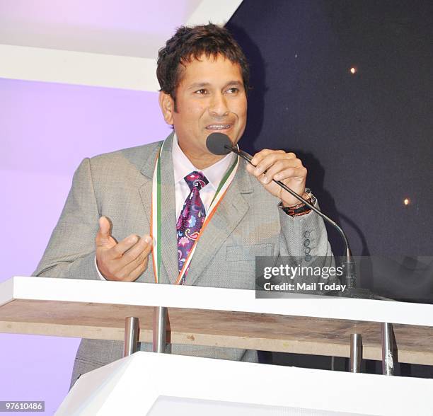 Sachin Tendulkar during a ceremony organised by 'Sports Illustrated' to felicitate the most influential people in Indian sports in Mumbai March 8,...