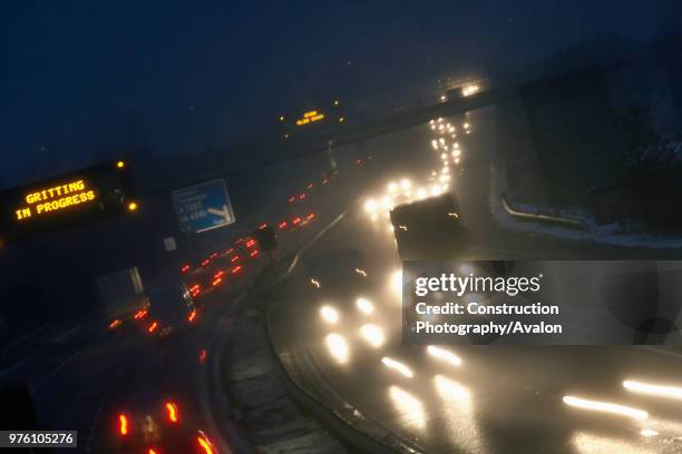 Motorway at night, Cambridgeshire.