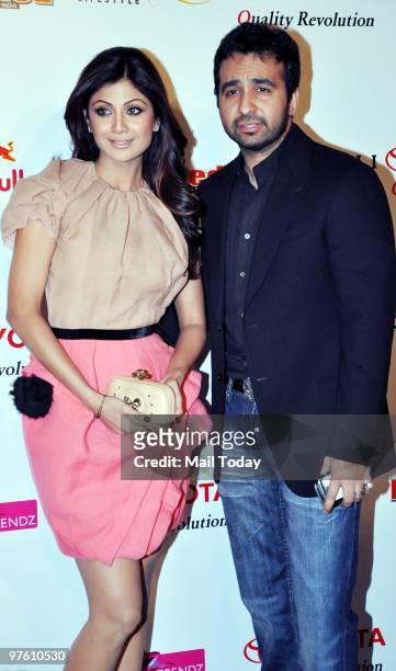 Shilpa Shetty and Raj Kundra during a ceremony organised by 'Sports Illustrated' to felicitate the most influential people in Indian sports in Mumbai...