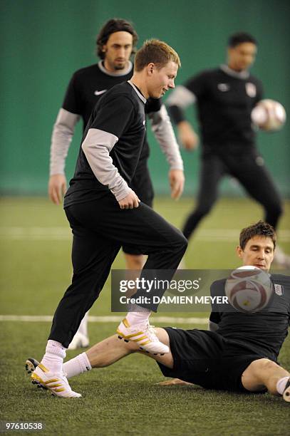 Fulham's Norwegian midfielder Bjorn Helge Riise attends a training session at the Juventus headquarters in Vinovo, west of Turin, on March 10, 2010...