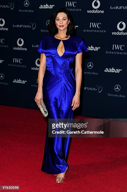 Sharlely Becker wife of Boris Becker arrives at the Laureus World Sports Awards 2010 at Emirates Palace Hotel on March 10, 2010 in Abu Dhabi, United...
