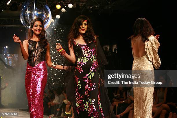 Models on ramp at Lakme Fashion Week's Grand Finale by Suneet Varma in Mumbai on March 9, 2010.