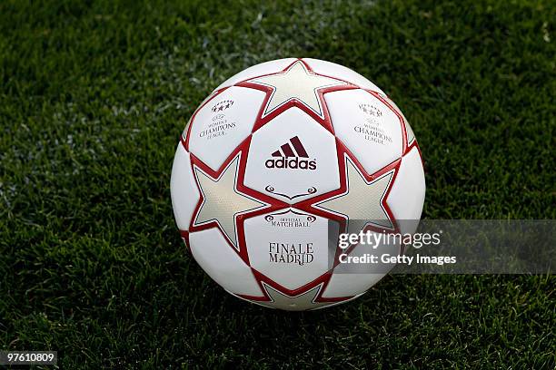 The new Official Match Ball for the UEFA Women's Champions League Final, is unveiled on March 10, 2010 in Madrid, Spain. The match takes place on May...