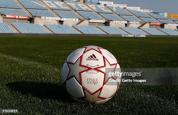 The new Official Match Ball for the UEFA Women's Champions League Final, is unveiled on March 10, 2010 in Madrid, Spain. The match takes place on May...